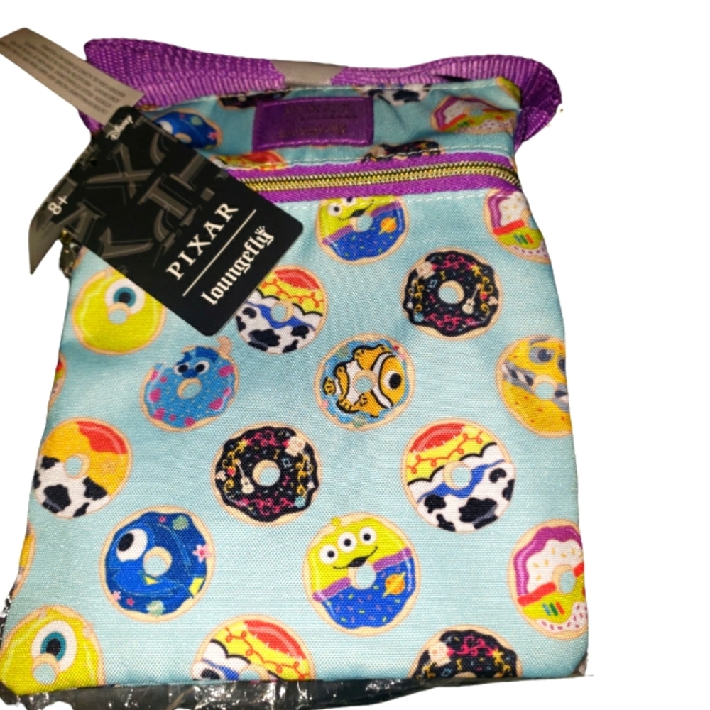 HOT TOPIC -PIXAR LOUNGEFLY DONUT CROSSBODY NWT